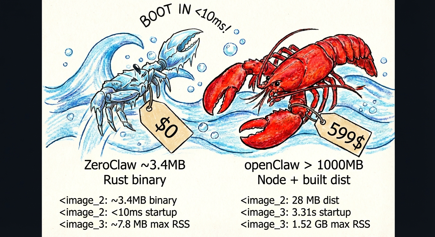 ZeroClaw vs OpenClaw jämförelse